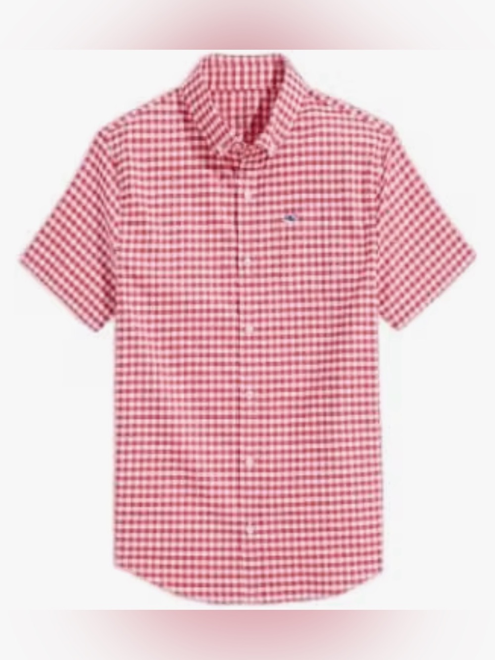 Vineyard Vines Boys Brr On the Go Red Gingham Shirt Medium NWT